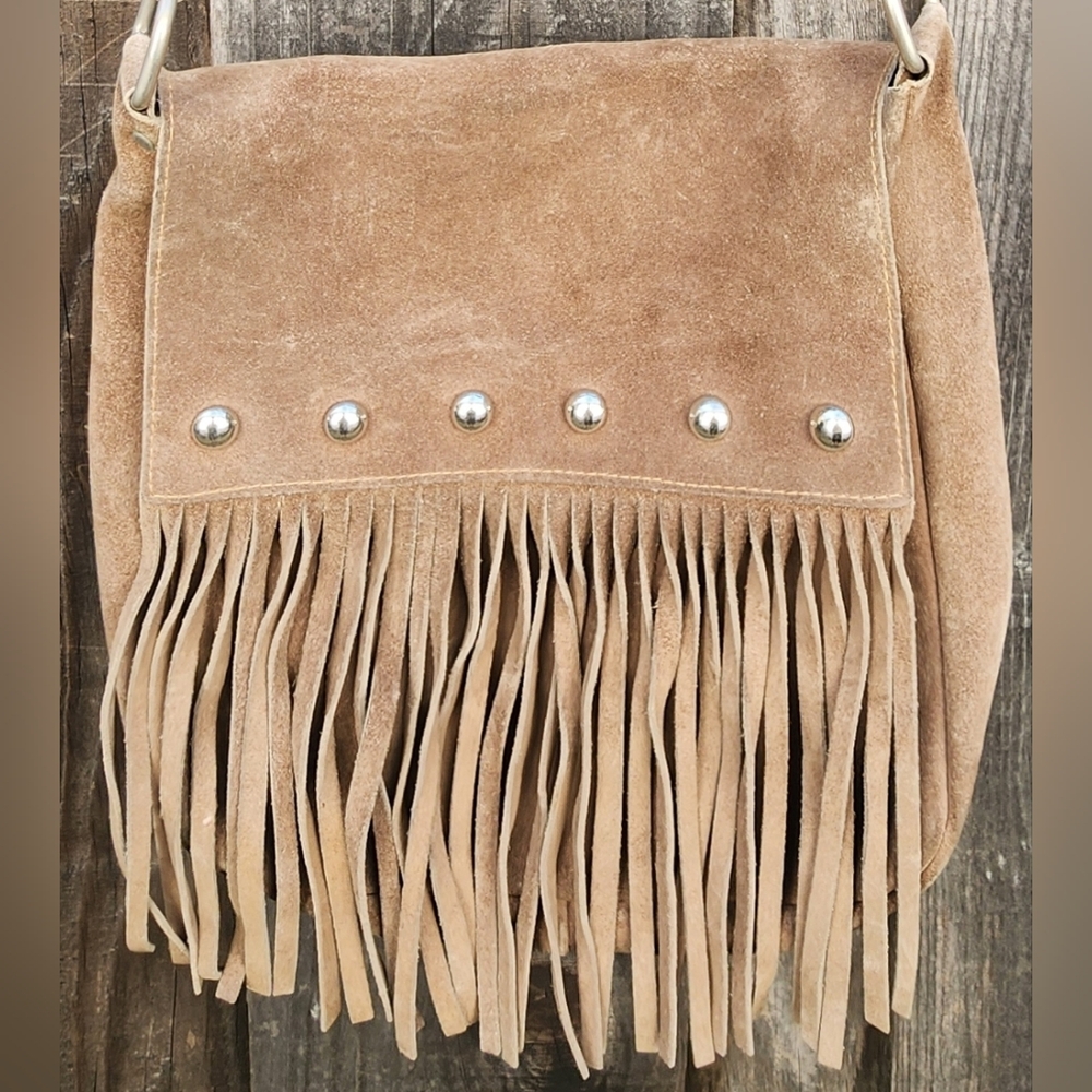 Vintage Gaby Castillon Paris Suede Fringe Purse Handbag